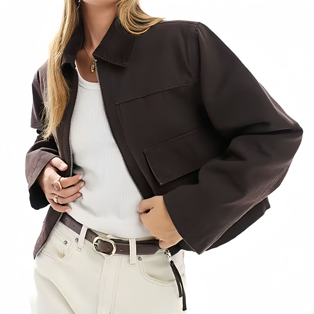 Damen modische Kurzjacke im Utility-Stil EB