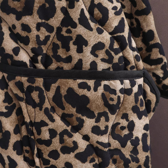 Damen Gemusterte Teddyfelljacke mit modischem Stehkragen und praktischen Taschen EB