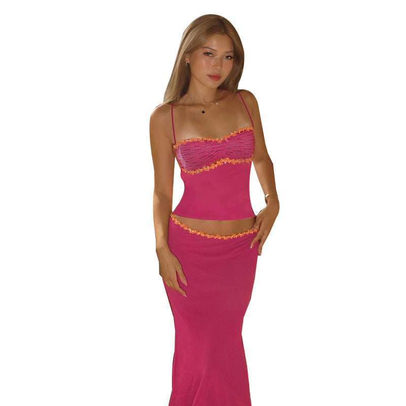 Damen elegantes Maxikleid mit raffinierten Spitzendetails EB