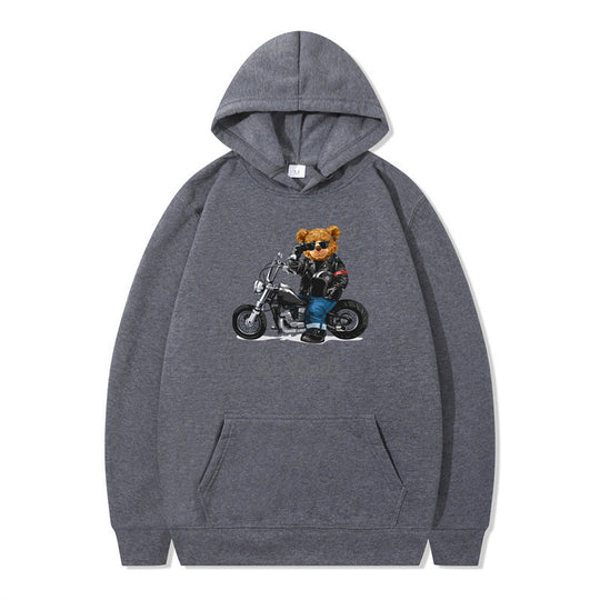 Damen Kapuzenpullover mit einzigartigem Bärenmotiv und lässiger Passform EB