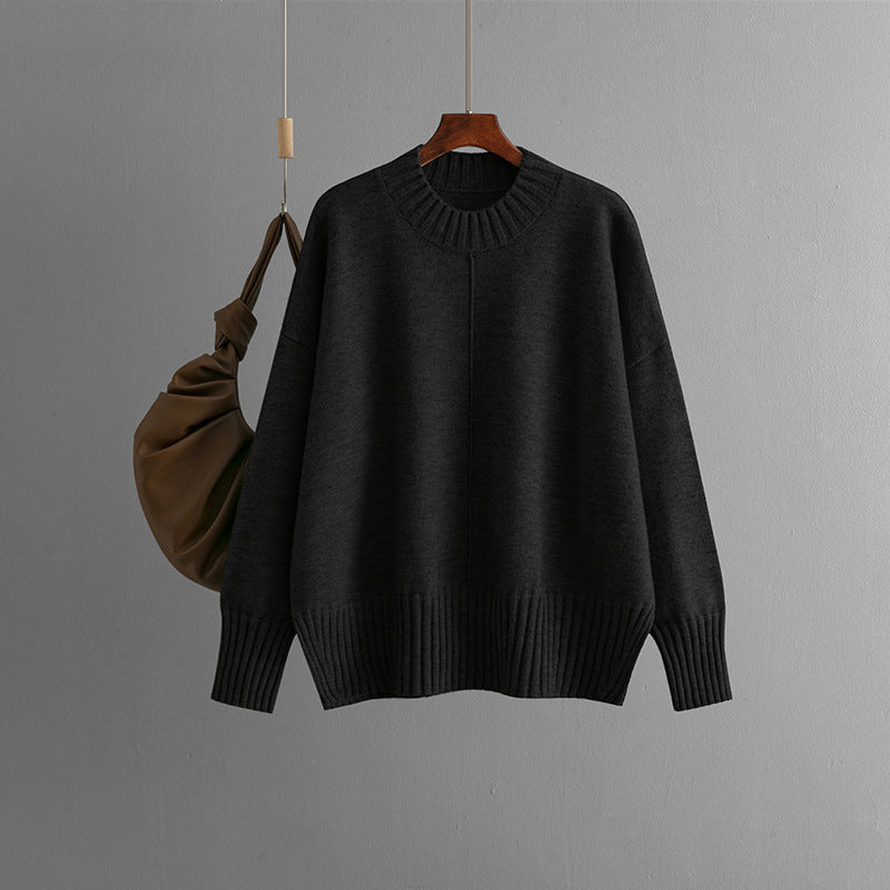 Damen Oversized Strickpullover mit Rippenbund EB