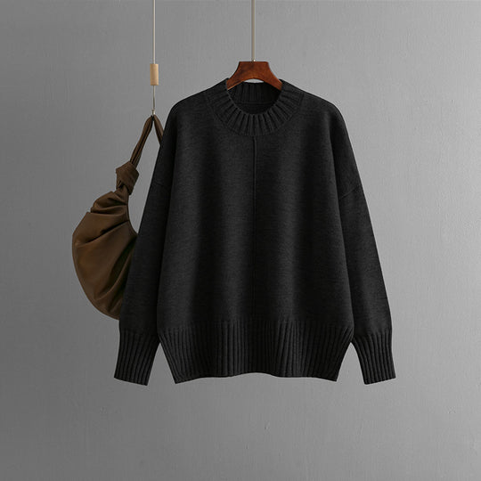 Damen Oversized Strickpullover mit Rippenbund EB