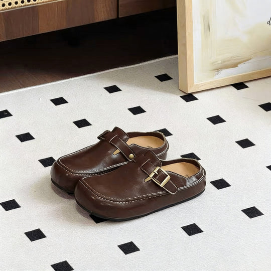 Damen stilvolle Clogs mit modischem Schnallenverschluss und hochwertigen Materialien EB