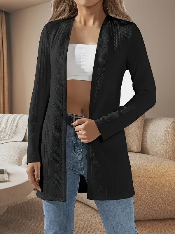 Damen leichte Strickjacke mit modernem Schnitt und dekorativen Details EB