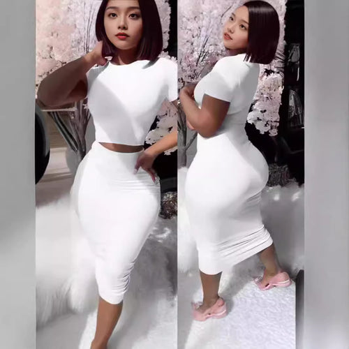 Damen Figurbetontes Kleid-Set mit kurzem Oberteil und Pencil-Rock EB
