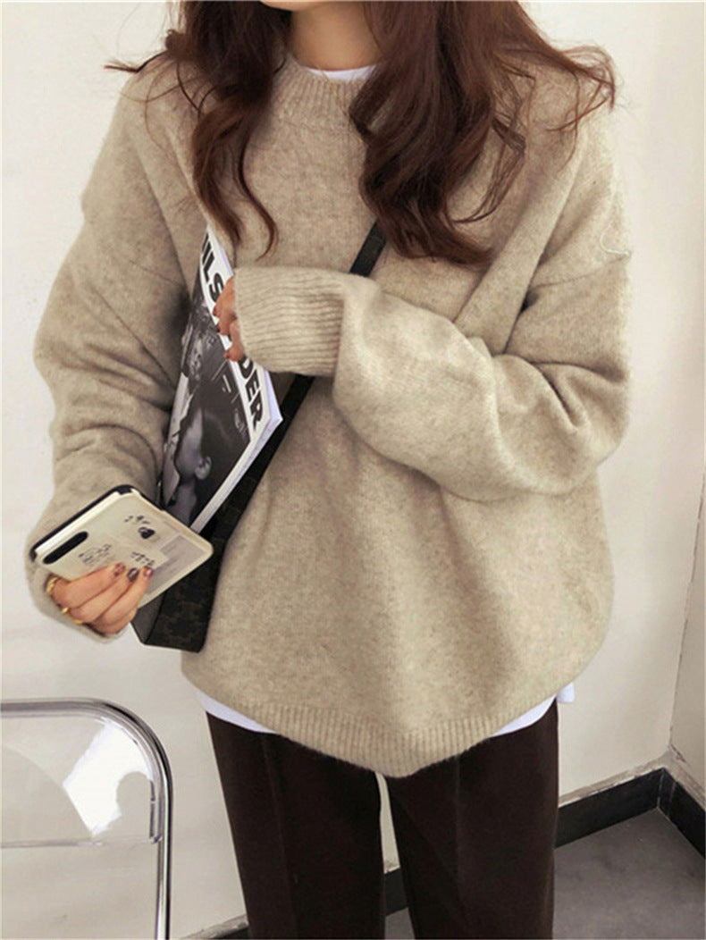 Damen Oversized Strickpullover mit weichem Material und lässigem Schnitt EB
