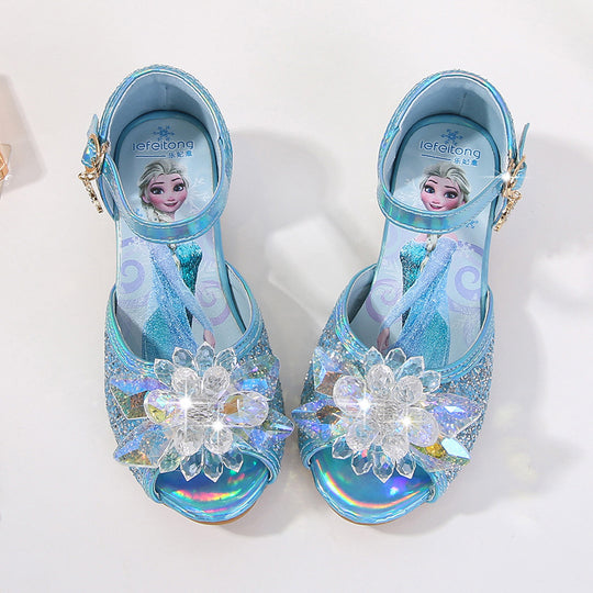 Mädchen Ballerinas mit funkelnden Akzenten und Blumenapplikation EB