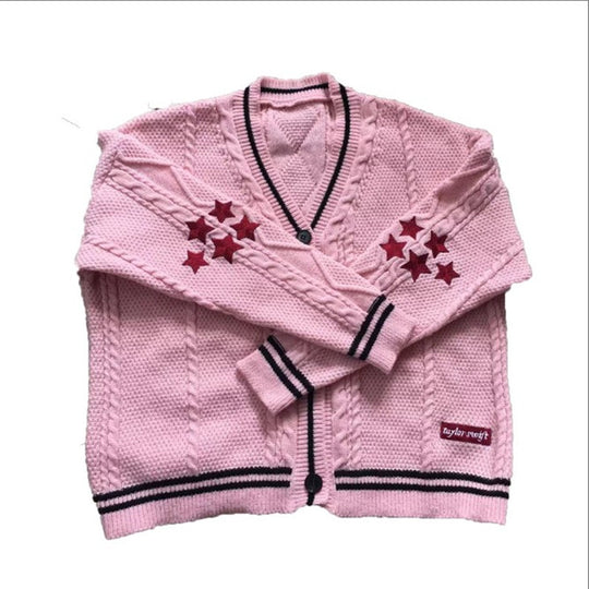 Damen Strickjacke mit aufwendigem Sternen-Design EB