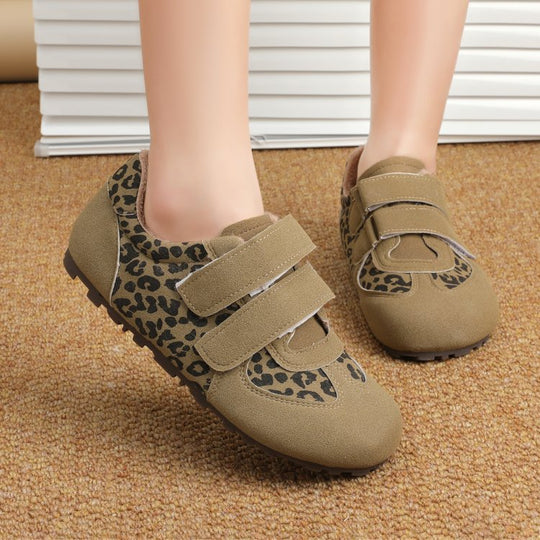 Damen modische Sneaker mit praktischem Klettverschluss und kuscheligem Fleece-Innenfutter EB