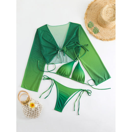Damen Bikini-Set mit transparentem Oberteil und verstellbaren Trägern EB