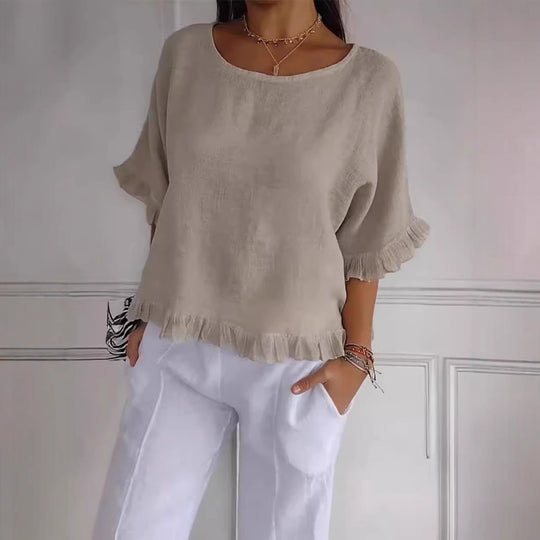 Damen Leichtes Shirt mit Fransen EB