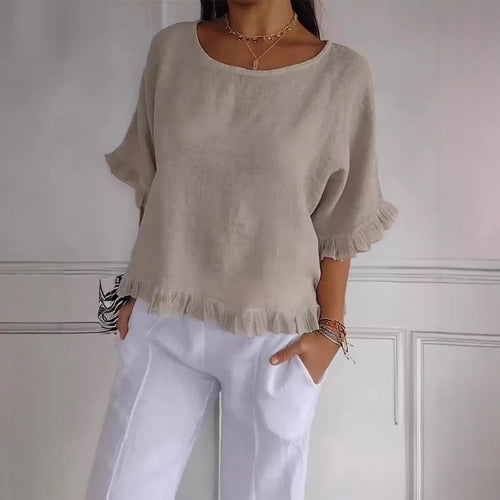 Damen Leichtes Shirt mit Fransen EB