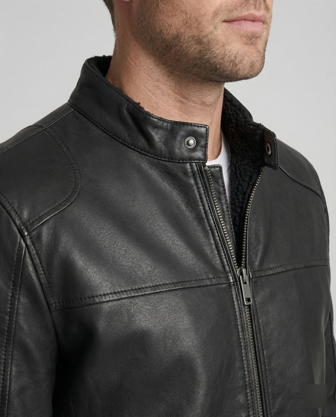 Herren Kunstlederjacke mit warmem Innenfutter EB