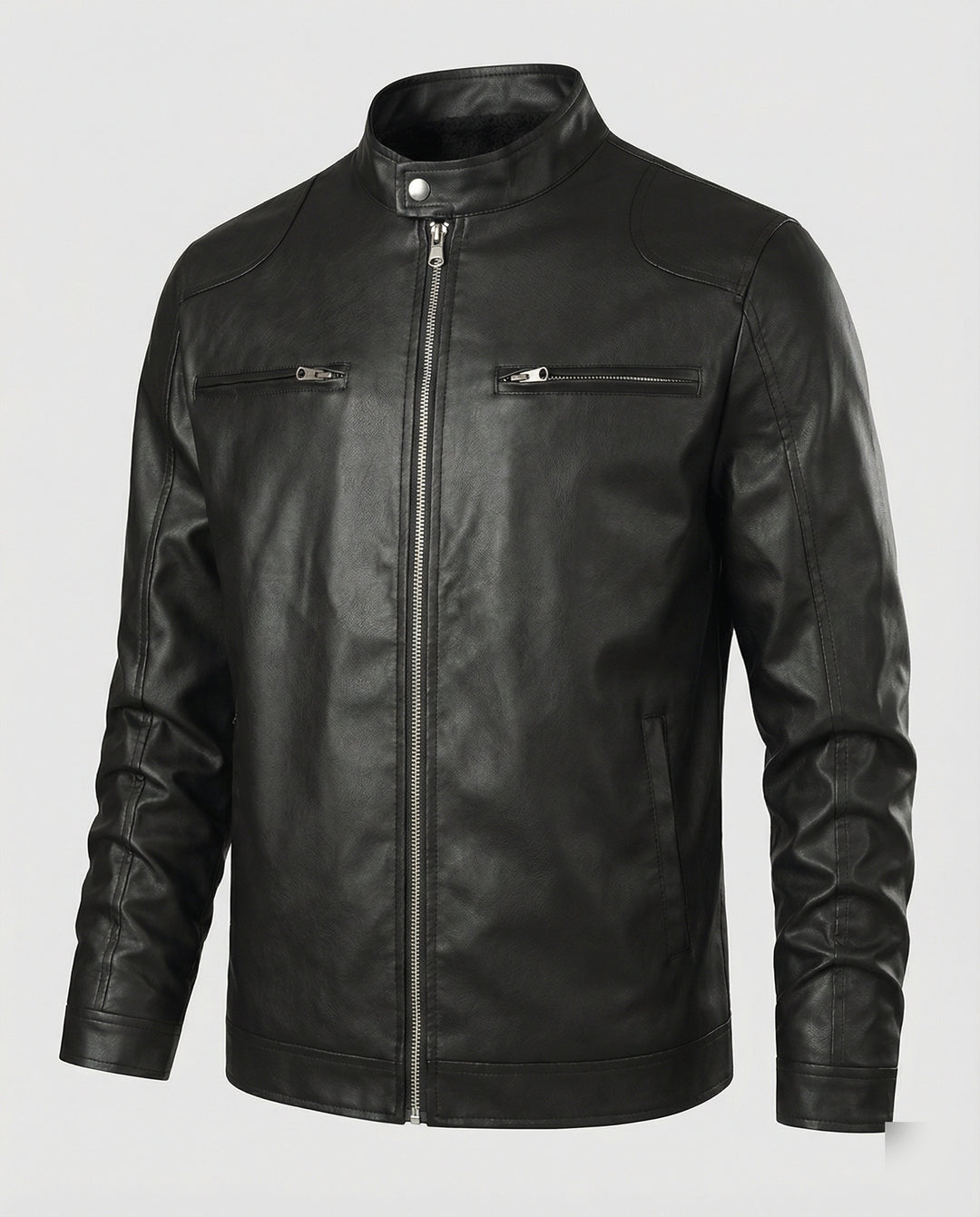 Herren Kunstlederjacke mit warmem Innenfutter EB