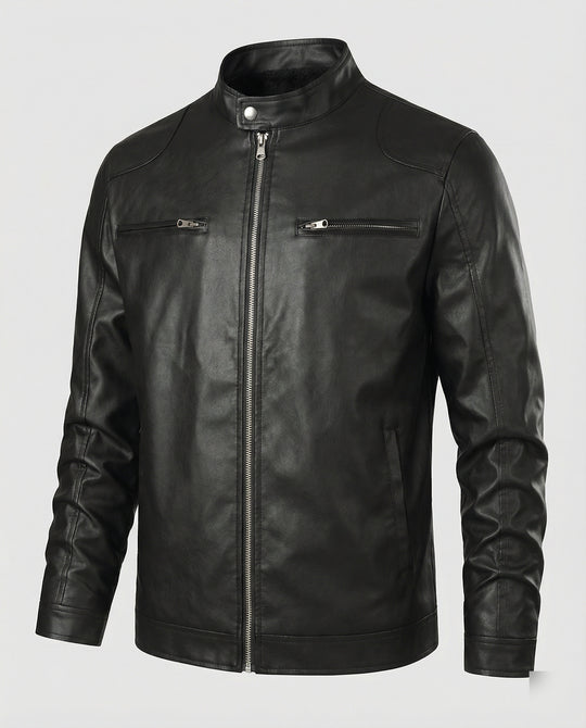 Herren Kunstlederjacke mit warmem Innenfutter EB