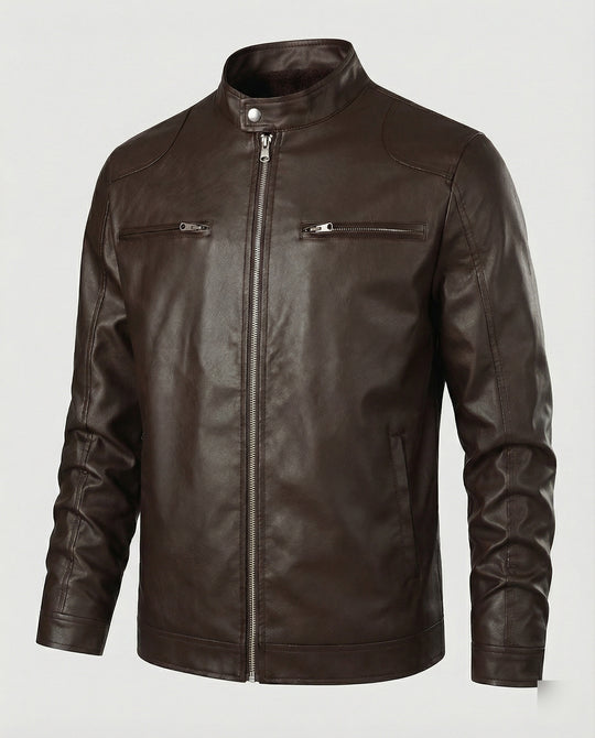 Herren Kunstlederjacke mit warmem Innenfutter EB