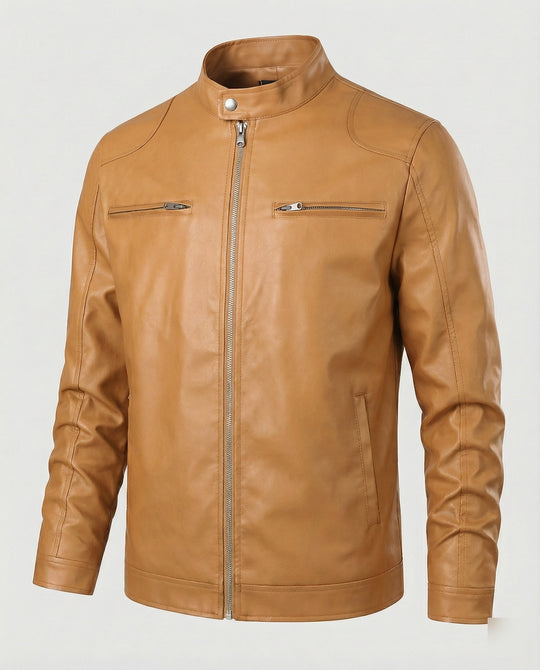 Herren Kunstlederjacke mit warmem Innenfutter EB