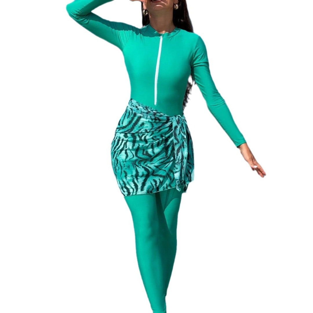 Damen eleganter UV-Schutz-Schwimmanzug mit Wickelrock EB