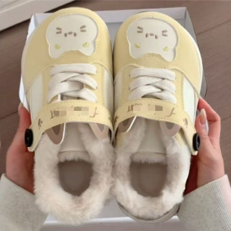 Damen Warmfutter Sneaker mit verspielt Tiermotiven EB
