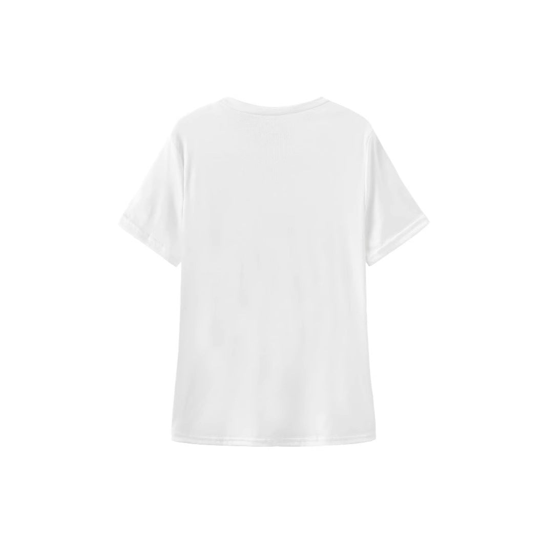 Damen Oversized Crop-T-Shirt mit künstlerischem Grafikdruck EB