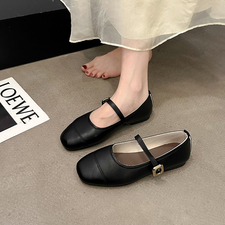 Damen elegante Mary Jane Ballerinas mit verstellbarem Riemen EB