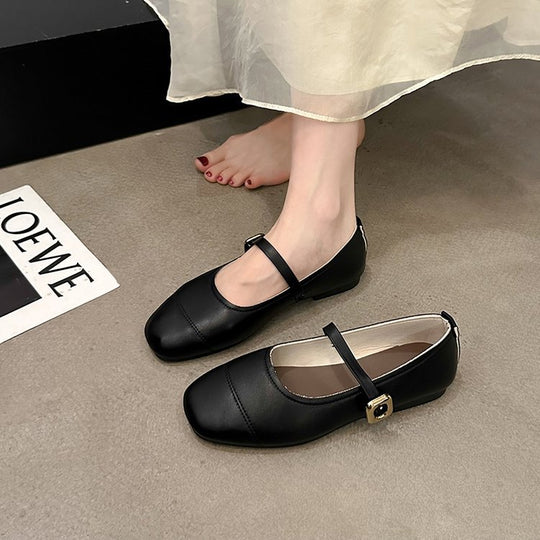 Damen elegante Mary Jane Ballerinas mit verstellbarem Riemen EB