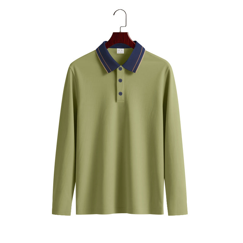 Herren Langarm Poloshirt mit raffiniertem Kragen und modischen Akzenten EB