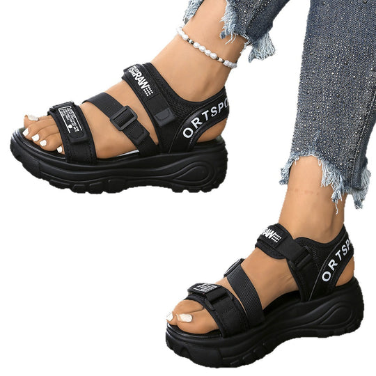 Damen Sportliche Sandalen mit verstellbarem Riemen und rutschfester Sohle EB