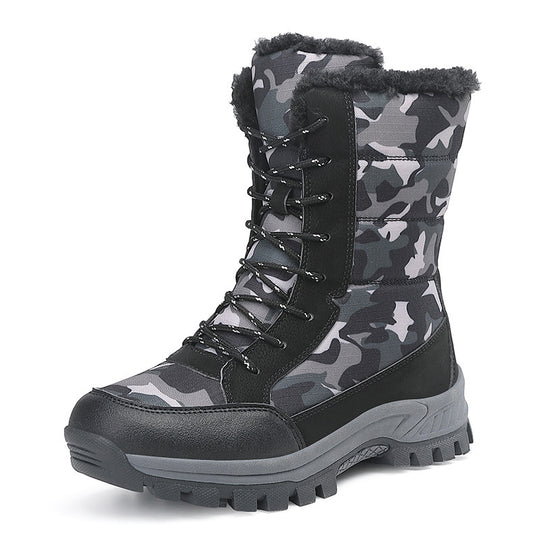 Damen Camouflage Winterstiefel mit isoliertem Futter und rutschfester Sohle EB
