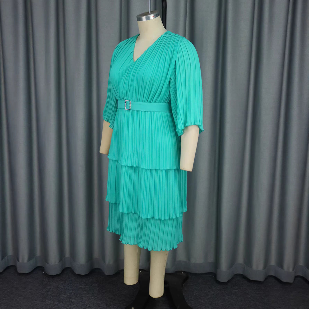 Damen Faltendes Wickelkleid mit eleganter Taillierung EB