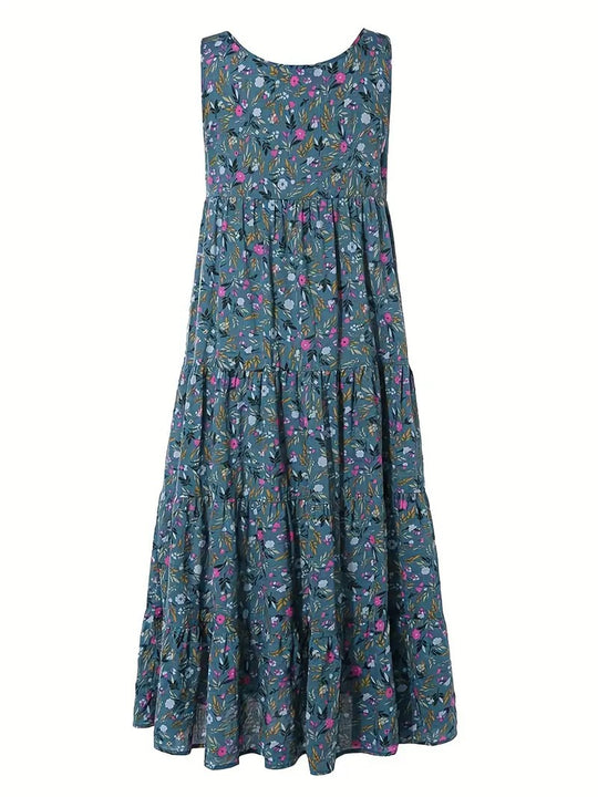 Damen Langes Freizeitkleid mit floralem Design EB