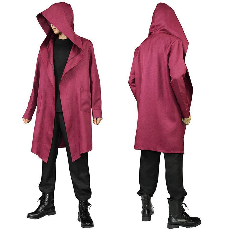 Unisex nan mehrschichtiger Kapuzenumhang mit weitem Fall und Satinbandverschluss Eb