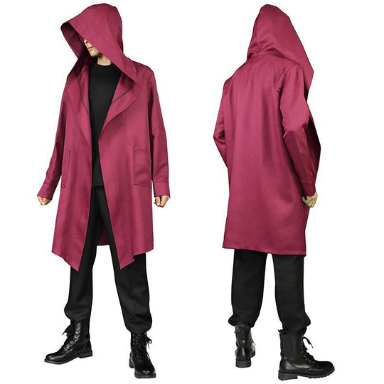 Unisex nan mehrschichtiger Kapuzenumhang mit weitem Fall und Satinbandverschluss Eb