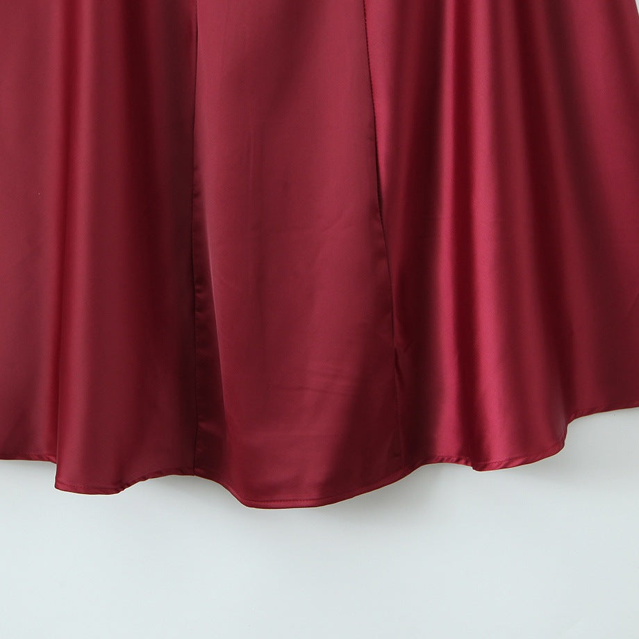 Damen Satin Abendkleid mit Drapé-Ausschnitt EB