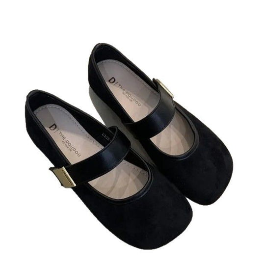 Damen elegante Ballerina-Schuhe mit dekorativem Riemchen und komfortablem Fußbett EB