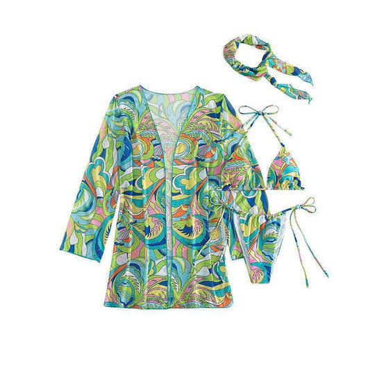 Damen Bikini-Set mit transparentem Strandcover EB