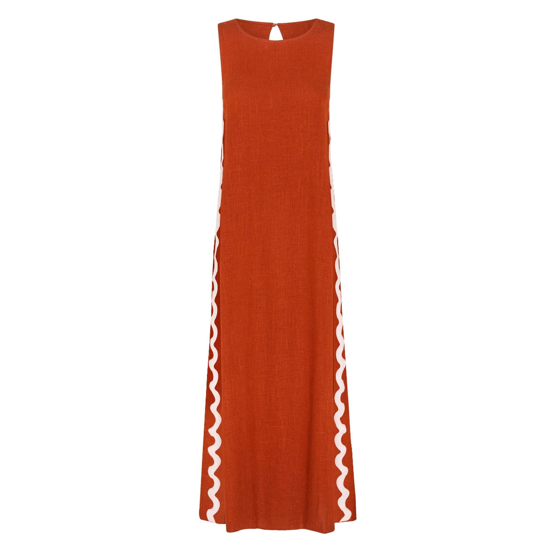 Damen Midi-Kleid mit lässigem Schnitt und seitlichen Schlitzen EB