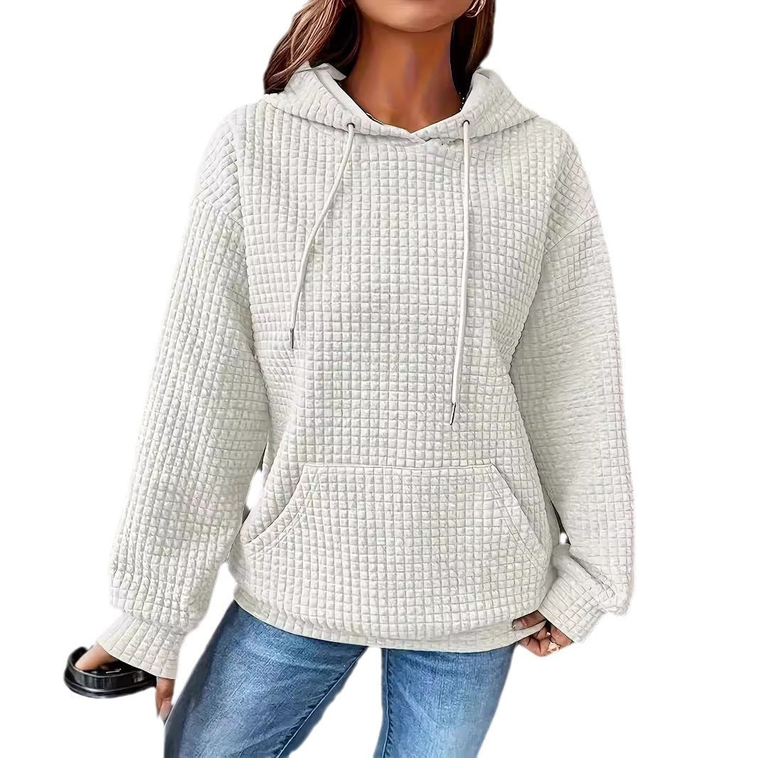 Damen lässiger Kapuzenpullover mit strukturiertem Design EB