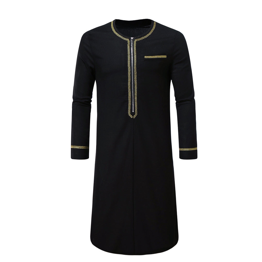 Herren elegantes Tunika-Kleid mit feinen Stickdetails EB