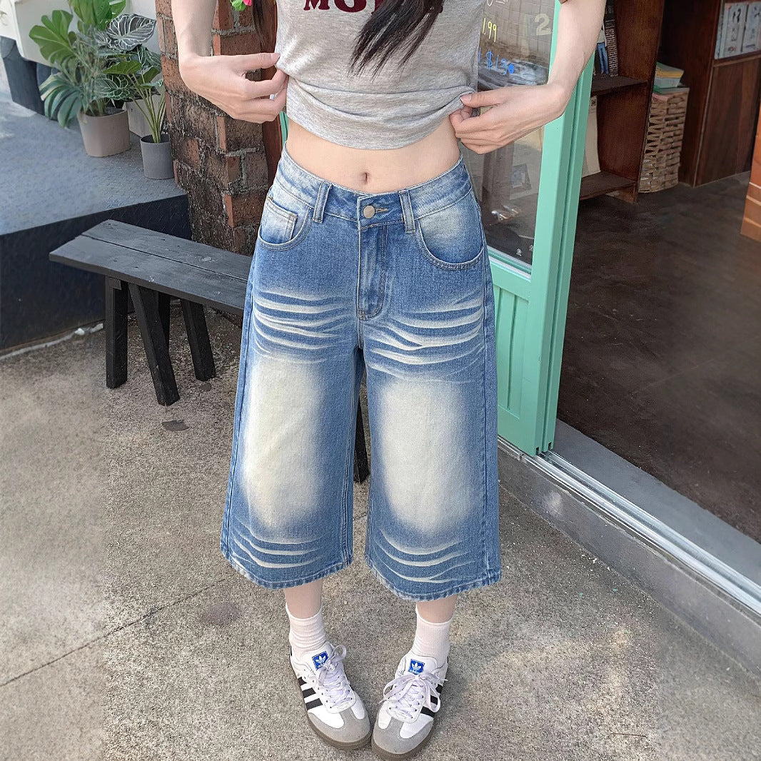 Damen weit geschnittene Jeanshose EB