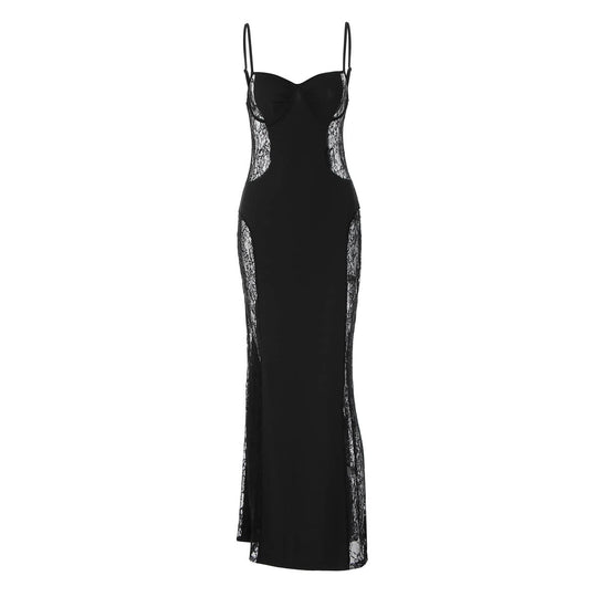 Damen Elegantes Spitzenkleid mit geschmeidiger Passform und verführerischem Design EB