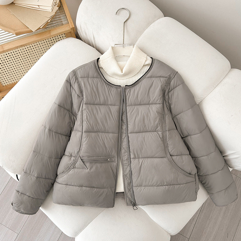 Damen Bequeme gesteppte Freizeitjacke mit hochschließendem Kragen und seitlichen Taschen EB