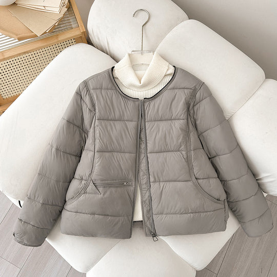 Damen Bequeme gesteppte Freizeitjacke mit hochschließendem Kragen und seitlichen Taschen EB