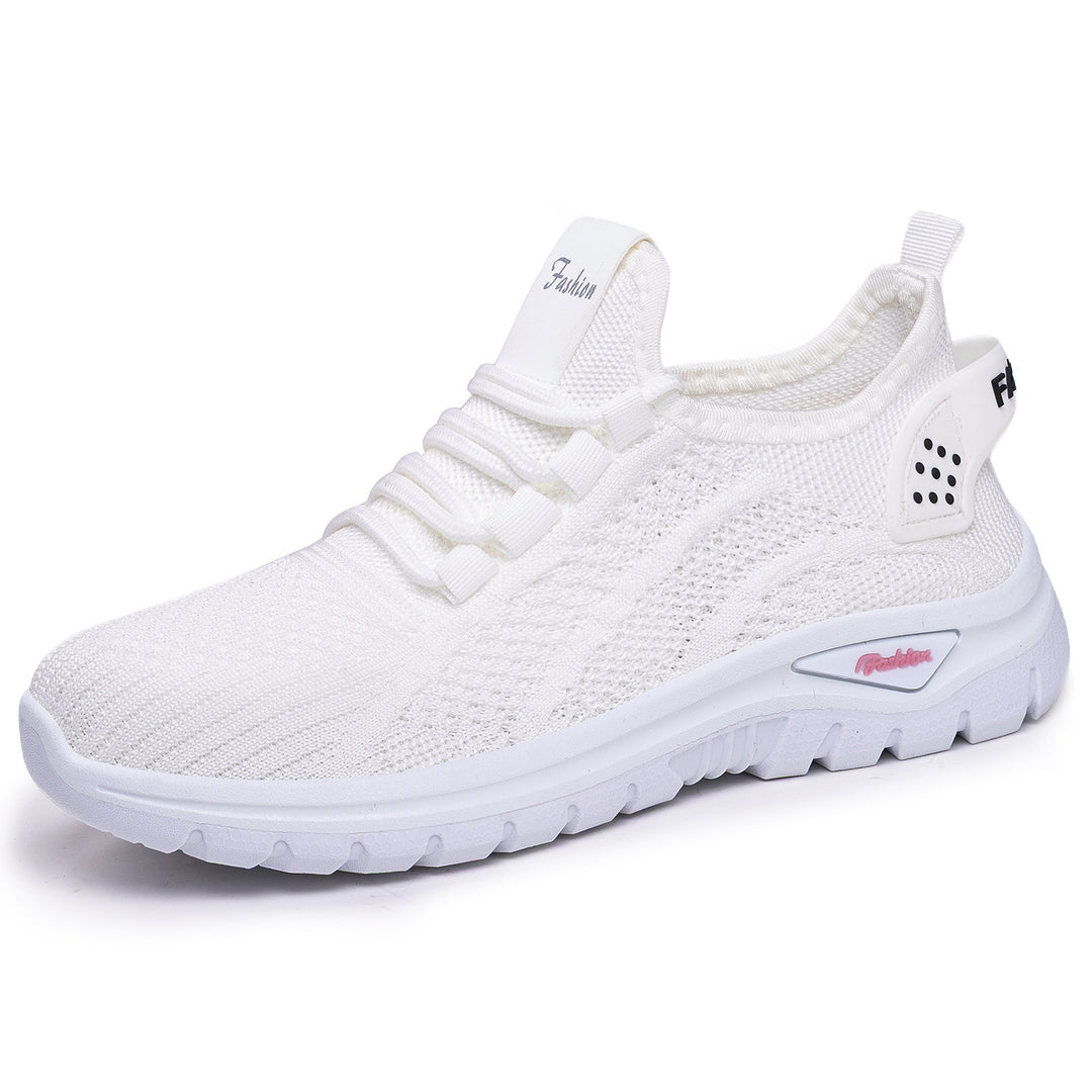 Damen nan sockenähnlicher Strick-Fit Sneaker mit elastischer Schnürung, gelochter Fersenverstärkung und dämpfender Plateau-Sohle EB