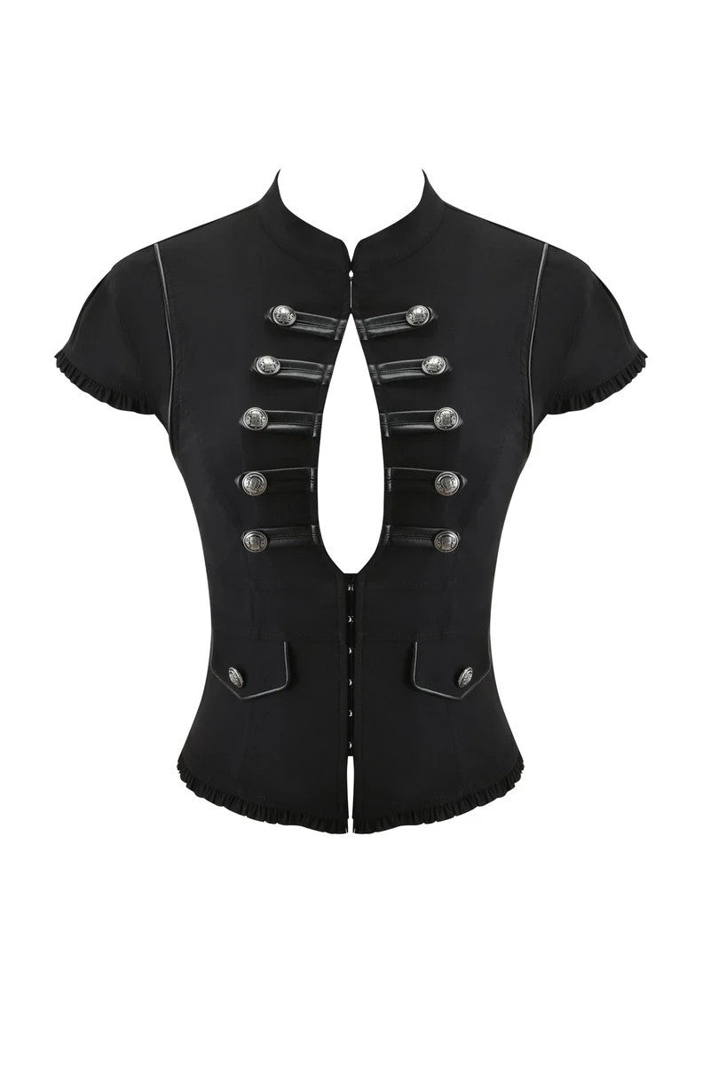 Damen Elegantes Blazer-Oberteil mit asymmetrischem Ausschnitt EB