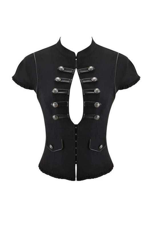 Damen Elegantes Blazer-Oberteil mit asymmetrischem Ausschnitt EB
