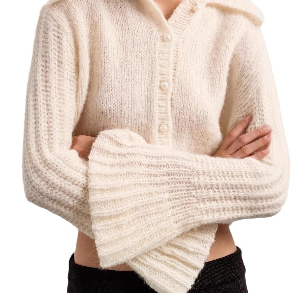 Damen Strickjacke mit weiten Ärmeln und strukturiertem Muster EB
