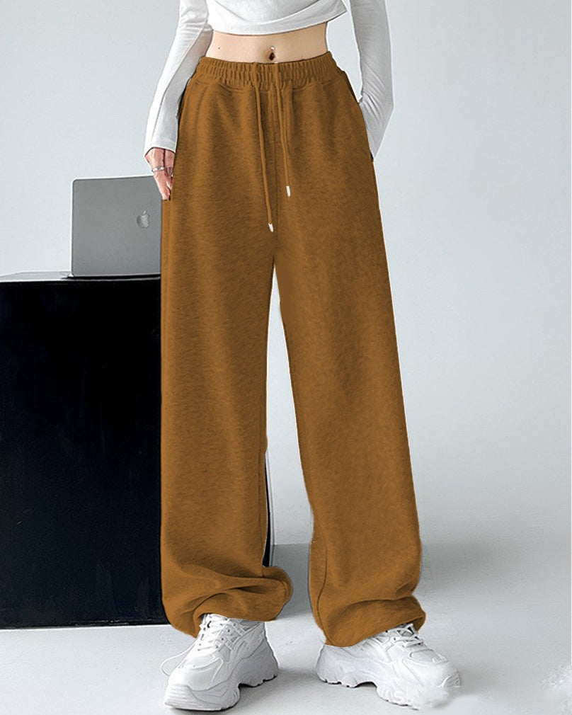 Damen nan extraweite Palazzo-Sweathose mit hohem Komfortbund, seitlichen Eingrifftaschen, Schlitz am Saum und Kordelzug EB