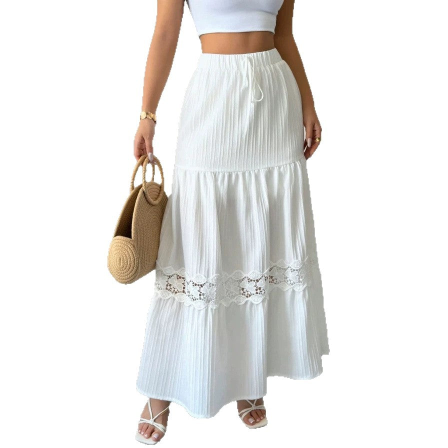Damen Crop-Top und Maxi-Rock Set mit Rüschendetails EB