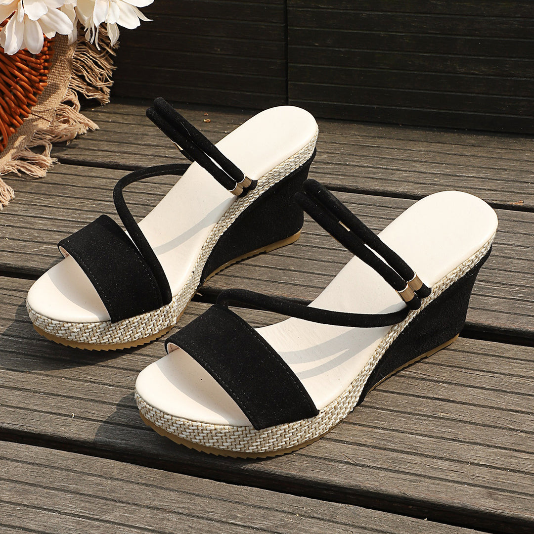 Damen Wedge-Sandaletten mit modischem Riemendesign und komfortabler Fußbettung EB